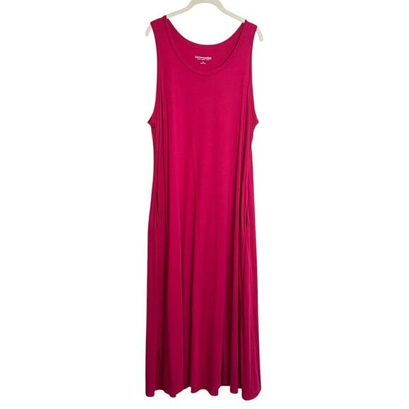 Soft Surroundings Womens Tank Maxi Dress 1X Pink Sleeveless Cotton Modal Pockets - Picture 1 of 6